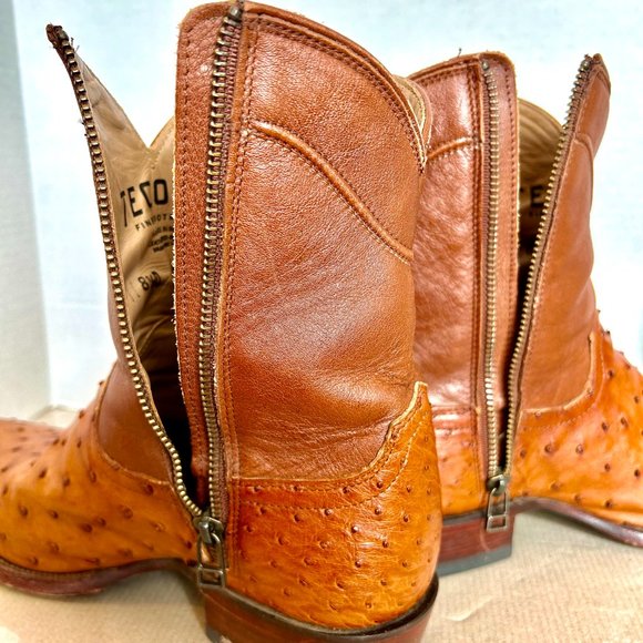 Tecovas men\'s OSTRICH Zip Boots sz 8.5D with matching belt 34 main image 15